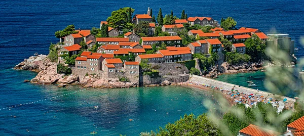 Vista Del Casco Antiguo Sveti Stefan Montenegro — Foto de Stock