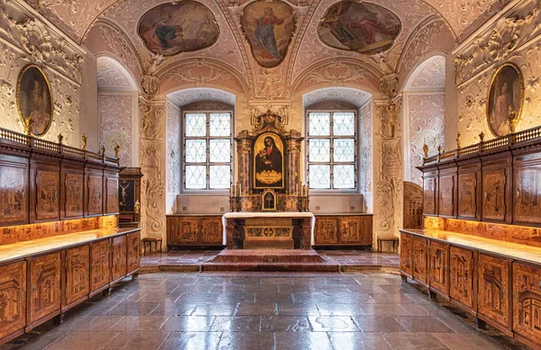 Heiligenkreuz Autriche Février 2020 Vêpres Monastère Cistercien Abbaye Heiligenkreuz Heiligenkreuz — Photo