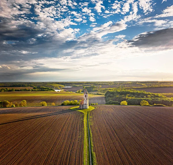 Ruines Somogyvamos Hongrie Vue Aérienne Sur Drone — Photo