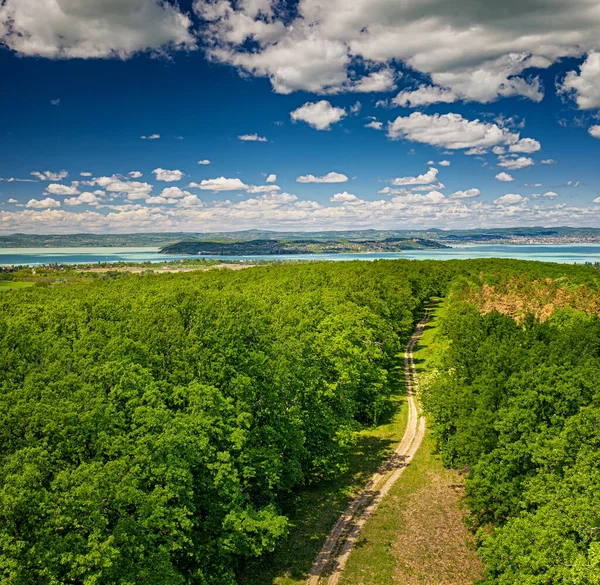 Vista Aérea Lago Balaton Hungria — Fotografia de Stock