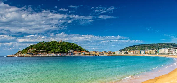 Vista Para Praia San Sebastian Espanha — Fotografia de Stock