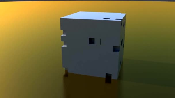 Quebra-cabeça de cubo rotativo — Vídeo de Stock
