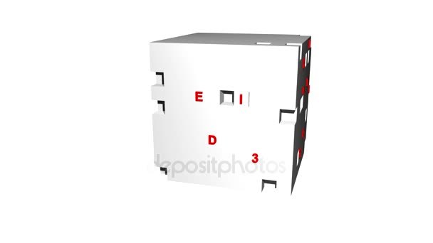 Дизайн на кубе — стоковое видео