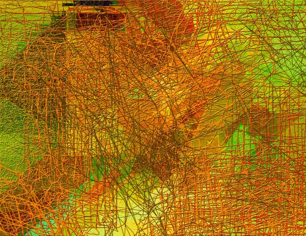 Абстрактный бесшовный рисунок с хаотичной линией и различными цветовыми элементами — стоковое фото