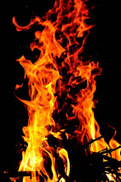 Fire Black Background — Stock Photo, Image