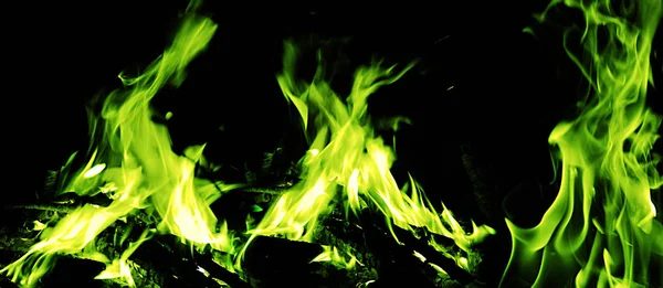Oheň Černém Pozadí — Stock fotografie