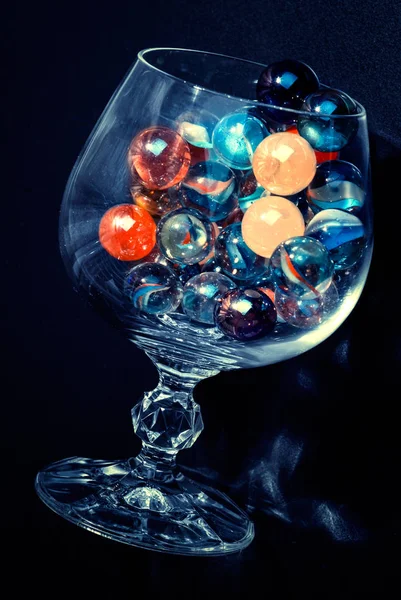 Colorful Marbles Glass — Stock Photo, Image