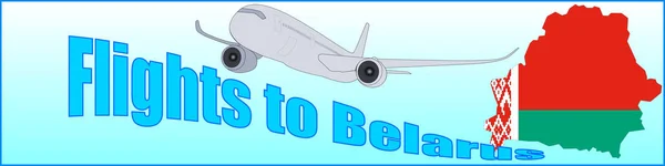 Banner com a inscrição Flight to Belarus —  Vetores de Stock