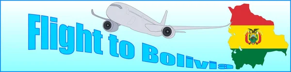 Banner com a inscrição Flight to Bolivia — Vetor de Stock