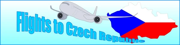 Banner, a felirat járatok, Cseh Köztársaság — Stock Vector