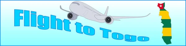 Transparent z napisem lot do Togo — Wektor stockowy