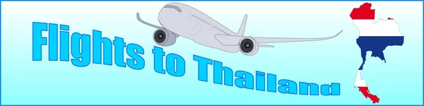 Banner mit der Aufschrift Flüge nach Thailand — Stockvektor
