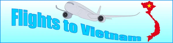 Banner, alatta a felirat járatok, Vietnam — Stock Vector