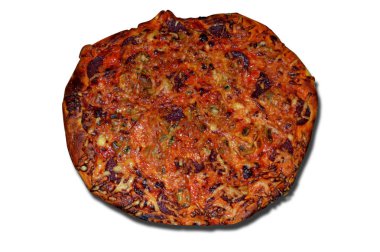Yoğun pişmiş pizza.