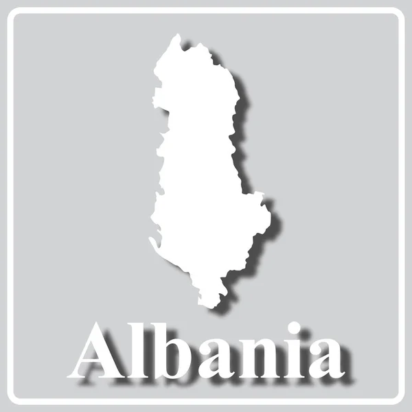 Иконка серого цвета с белым силуэтом карты и надписью Alb — стоковый вектор
