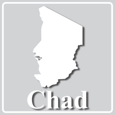 Haritanın beyaz silueti ve Cha yazısıyla gri simge