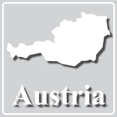 Haritanın beyaz silueti ve Aus yazısıyla gri simge