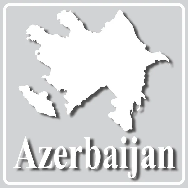 Сіра ікона з білим силуетом карти і написом Aze — стоковий вектор