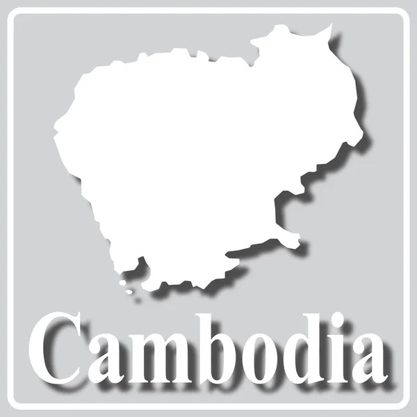 Icône grise avec silhouette blanche d'une carte et l'inscription Cam — Image vectorielle