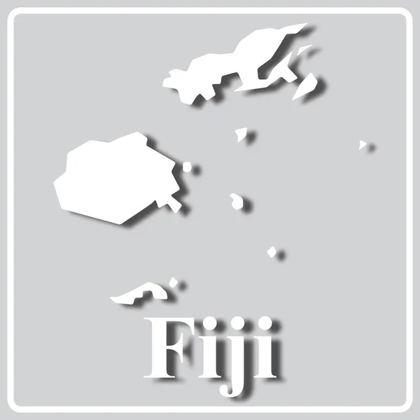 Gray icon with white silhouette of a map Fiji — Stock Vector