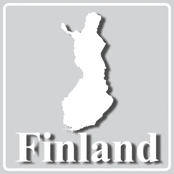 Gray icon with white silhouette of a map Finland — Stock Vector