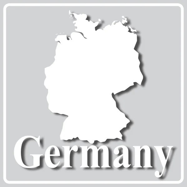 Graues Symbol mit weißer Silhouette einer Landkarte Deutschland — Stockvektor