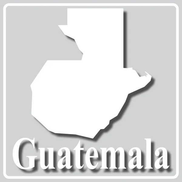 Icono gris con silueta blanca de un mapa Guatemala — Archivo Imágenes Vectoriales
