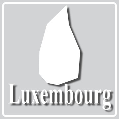 Lüksemburg haritasının beyaz silüetine sahip gri simge