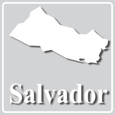 Beyaz silueti olan gri simge Salvador haritası