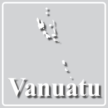 Vanuatu haritasının beyaz siluetine sahip gri simge
