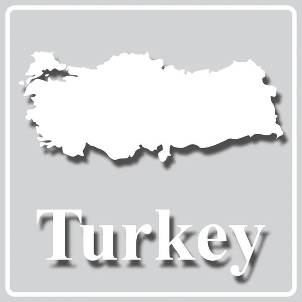 带有土耳其地图白色轮廓的灰色图标 — 图库矢量图片