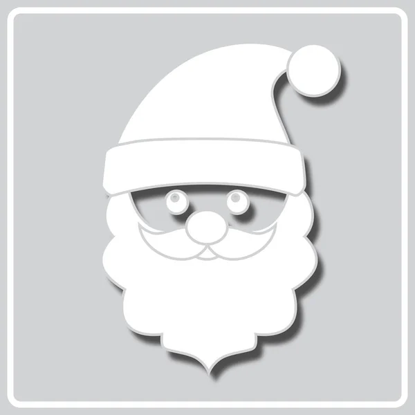 Сіра ікона з білим силуетом Санта Клаус — стоковий вектор