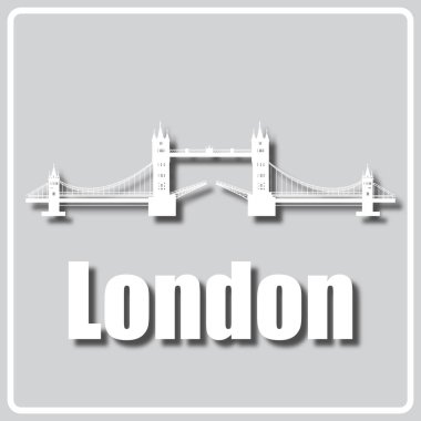 Açık renk simgeli gri simge ve yazı Londra