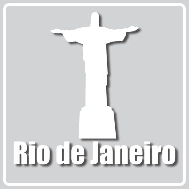 Açık renkli simge ve Rio de Janeiro yazıtları