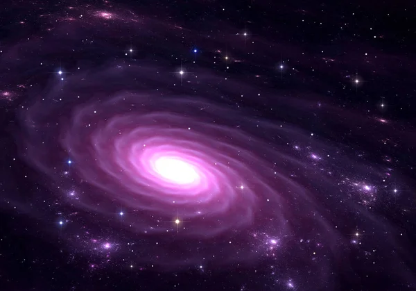 Фіолетова галактика. Космічний фон з фіолетовими галактиками та зірками — стокове фото