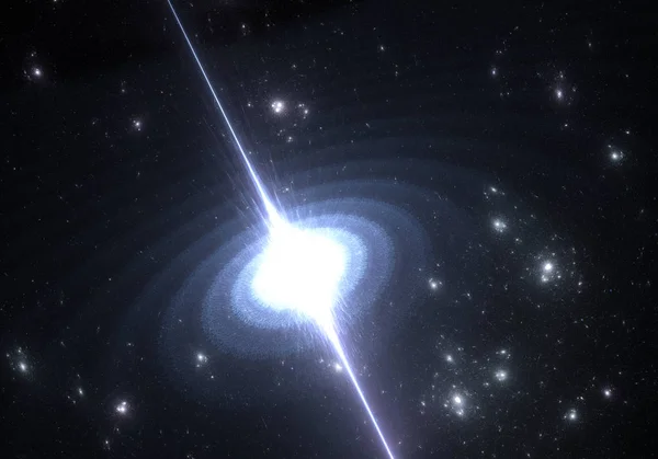 Pulsar highly magnetized, rotating neutron star — Stock Photo, Image