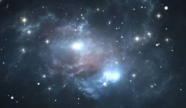 Nebulosa incandescente gigante. Sfondo spaziale con nebulosa blu e stelle — Foto Stock