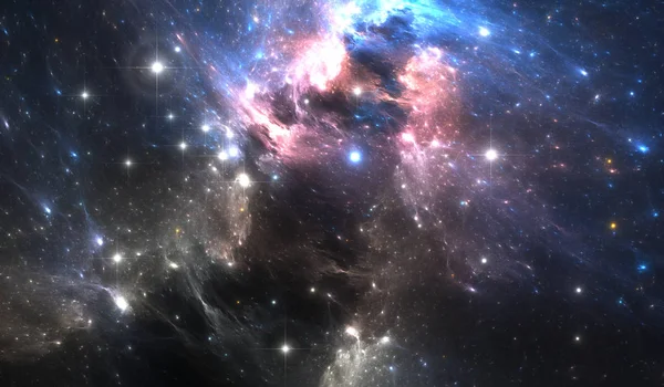 巨大な光る星雲です。スペースの背景にカラフルな星雲、星 — ストック写真