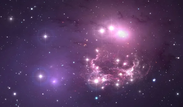 Giant glowing nebula. Space background with purple nebula and stars — Stock Photo, Image