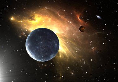 Extrasolar planets or exoplanets. 3D illustration clipart