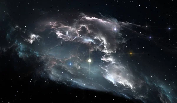 Туманність космічної зірки. Космічний фон з туманністю і зірками — стокове фото