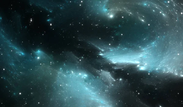Alan arka plan mavi nebula ve yıldız ile — Stok fotoğraf