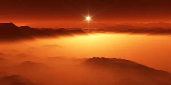 Titan, legnagyobb Hold, a Szaturnusz a hangulat. Felszíni táj Titan. A szénhidrogén-tavak párologtatással. — Stock Fotó