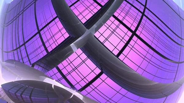 3D-abstracte geometrische paarse achtergrond, 3d illustratie — Stockfoto