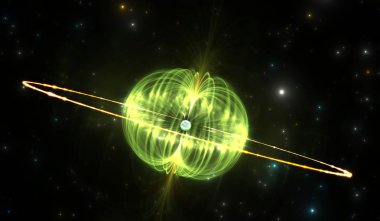 Magnetar or neutron star with extremely powerful magnetic field clipart