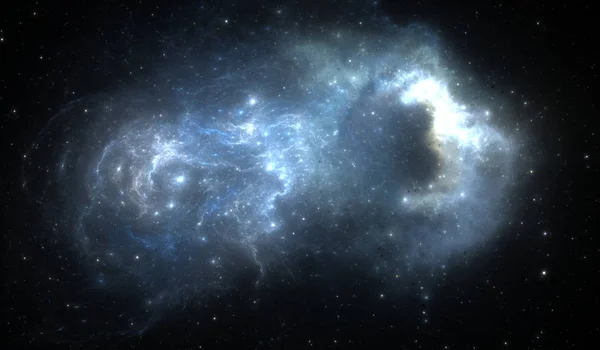 Raumhintergrund mit Gasnebel und Sternen. Glühender Nebel ist Überbleibsel einer Supernova-Explosion — Stockfoto