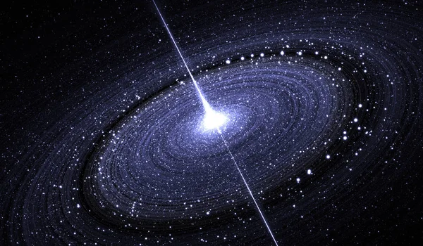 Starry disk around supermassive black hole, illustration — Stock Photo, Image