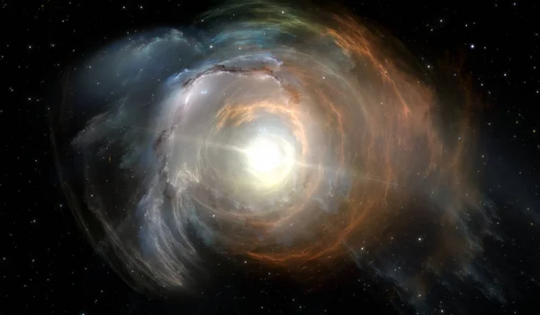 Místo pozadí mlhoviny a hvězdy. Zářící mlhovina je pozůstatek po výbuchu supernovy — Stock fotografie