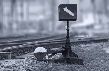 El ile demiryolu anahtarı eski tren istasyonu