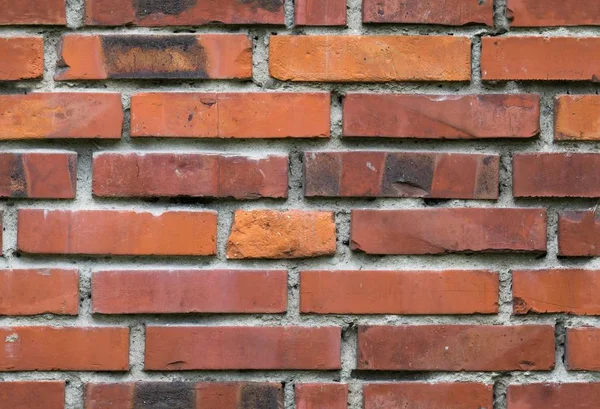 Textura de pared de ladrillo rojo envejecido, fondo perfectamente alicatado — Foto de Stock